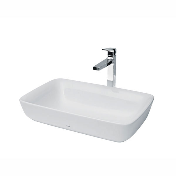 hình ảnh chậu lavabo đặt trên bàn đá cẩm thạch nhân tạo PJS06WE#MW