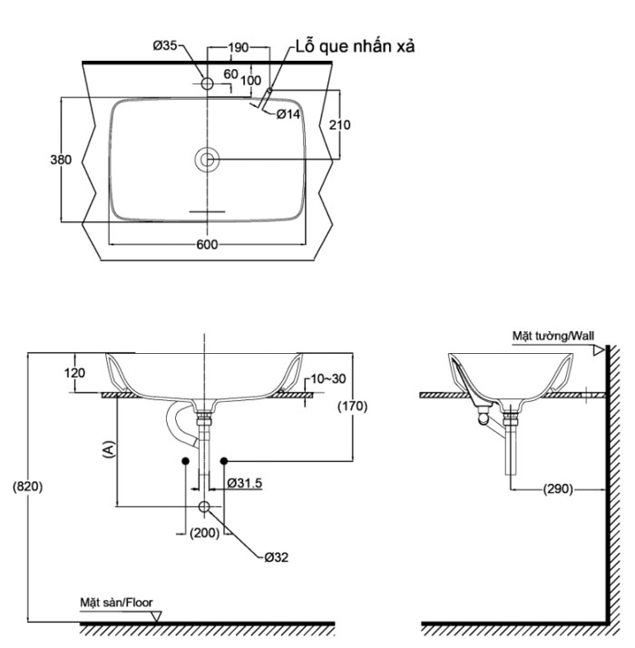 ảnh 2d chậu lavabo đặt trên bàn đá cẩm thạch nhân tạo PJS06WE#MW